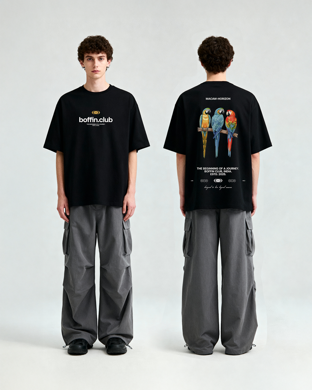 MACAW HORIZON BLACK T-SHIRT