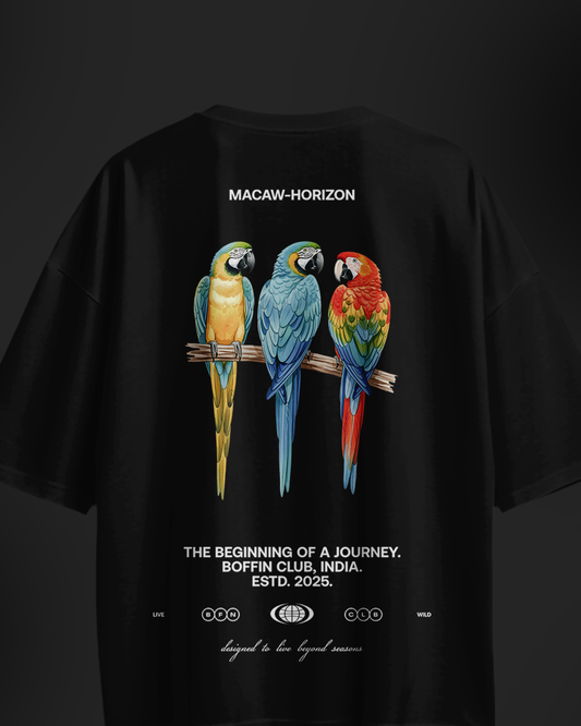 MACAW HORIZON BLACK T-SHIRT